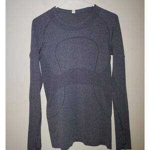 Lululemon Womens Workout Shirt sz 8 Long Sleeve Swiftly Tech 2.0 Running Gray